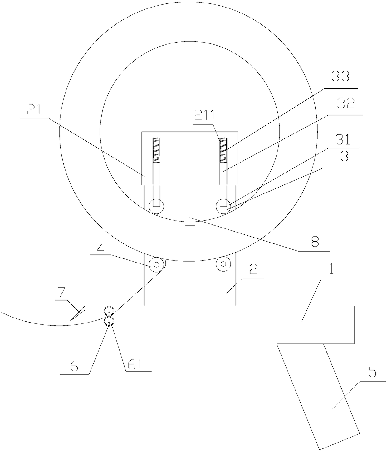 Packing device for large-scale packaging tape