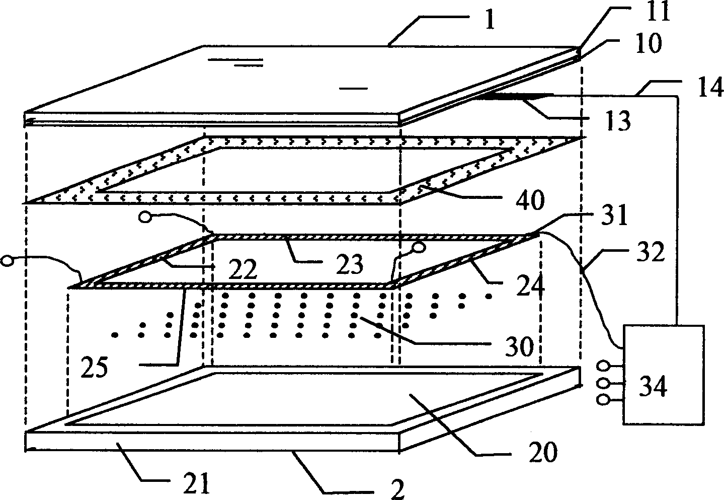 Periphery electrode width changeable contact screen