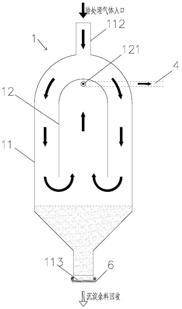 Gravity type precipitation device and method