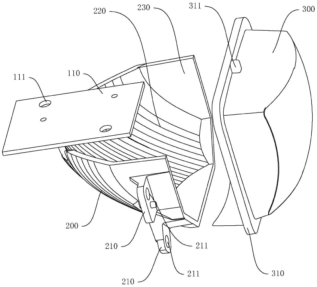 Motor vehicle LED headlamp device and motor vehicle thereof