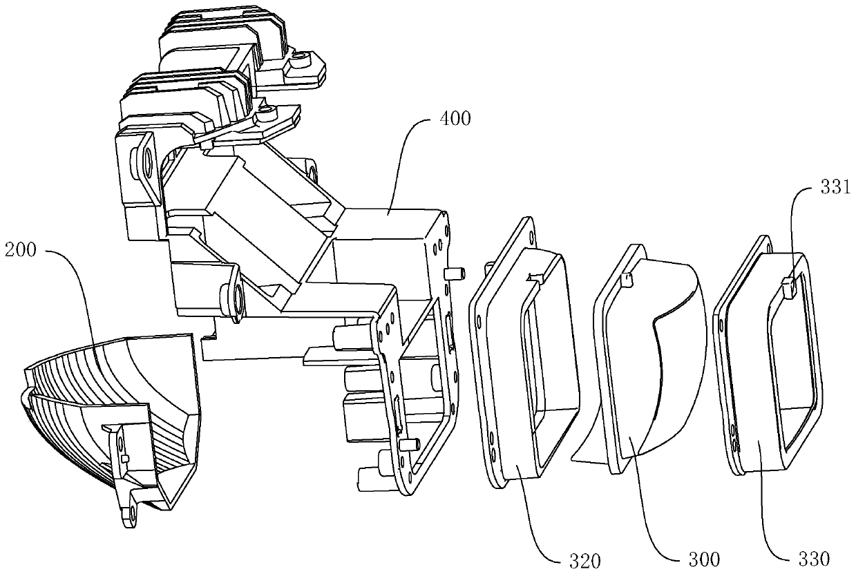 Motor vehicle LED headlamp device and motor vehicle thereof