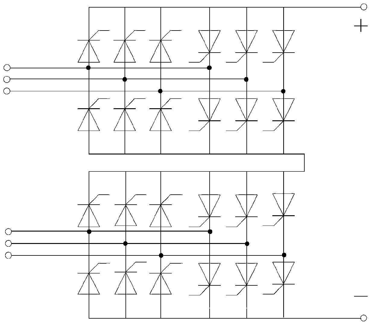 Improved alternative current-alternative current frequency converter system through utilization of phase-shifting transformer