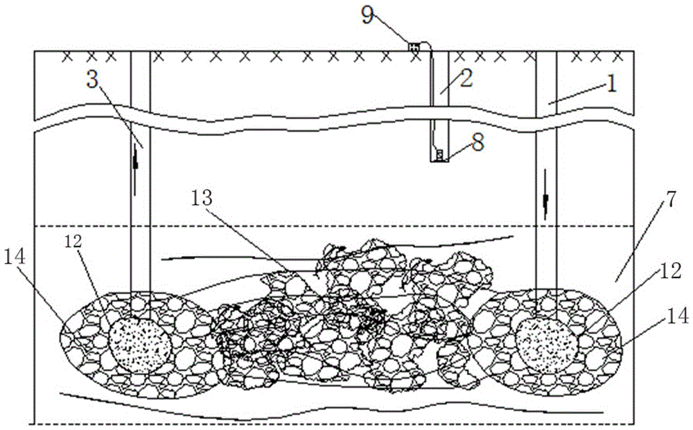 Method for constructing hot dry rock artificial geothermal reservoir through water pressure blasting fracturing