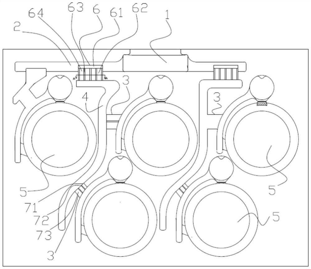 Flow-stabilizing slag-stopping nodular cast iron pouring structure and working method thereof