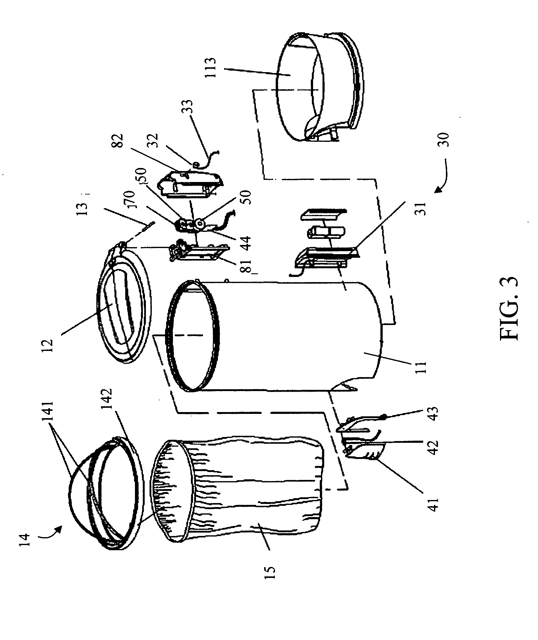 Container with touch control arrangement