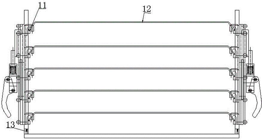 Fixing device for horizontal transport of automobile bumpers