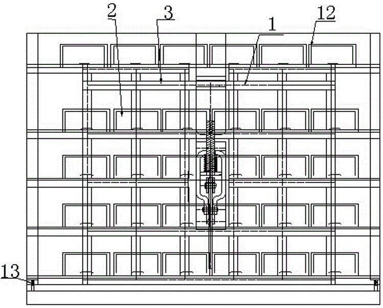 Fixing device for horizontal transport of automobile bumpers