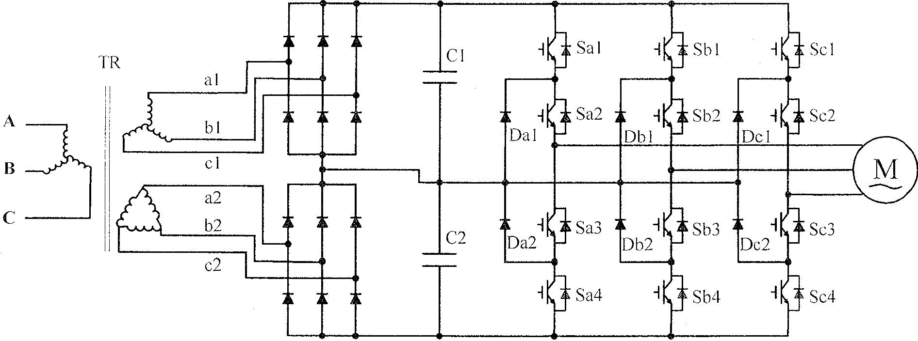 Multi-level frequency conversion driving apparatus with energy conservation unit