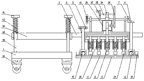 Flattening device for tile laying