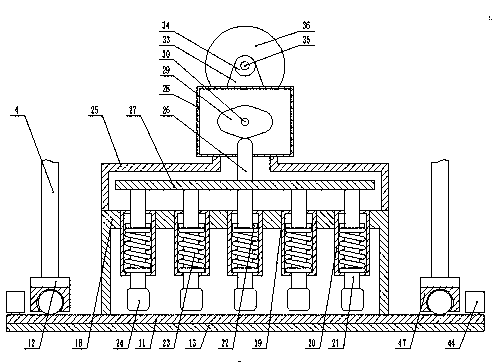 Flattening device for tile laying