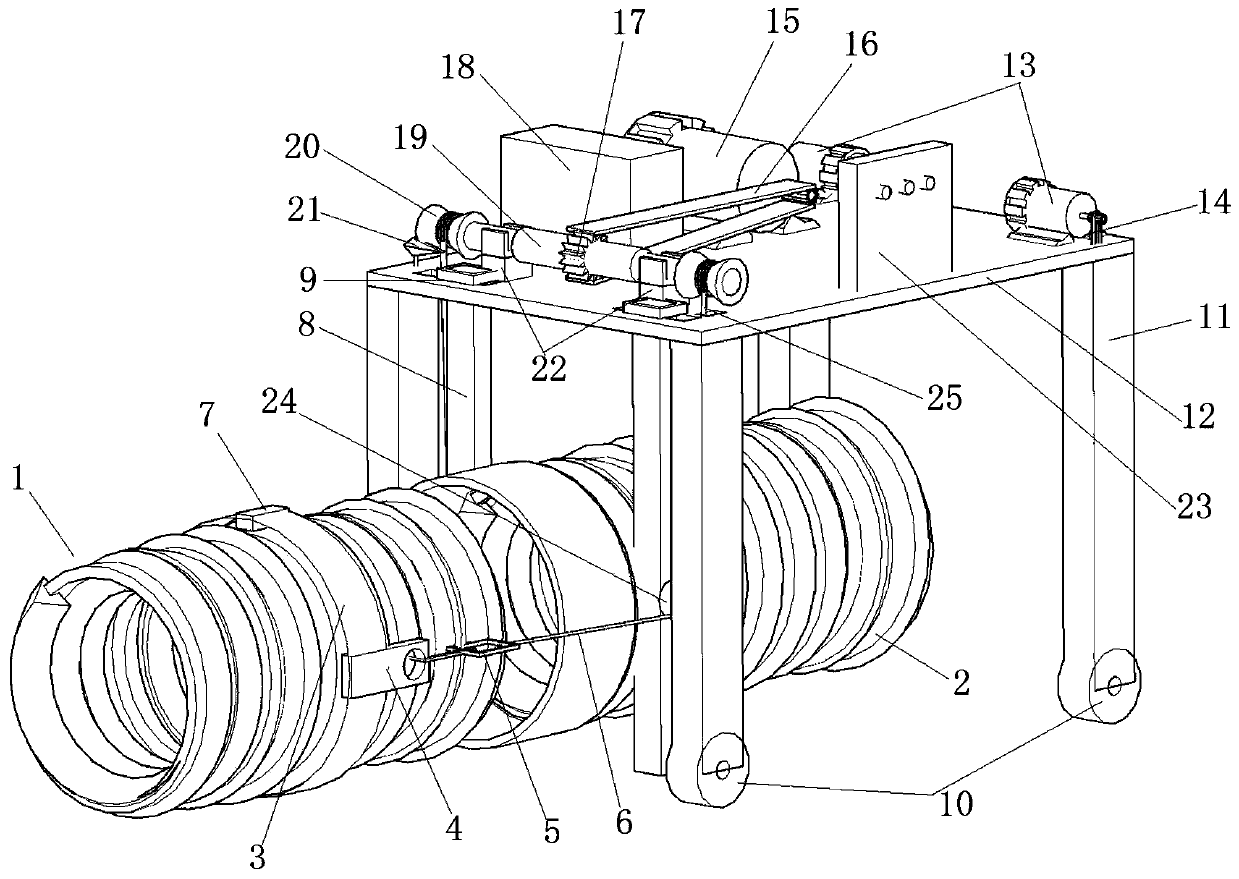 A high-efficiency socket pipe interface installation device