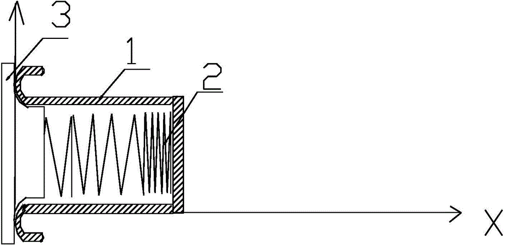 Elastic buffering and plastic overturning parallel type energy absorption assembly