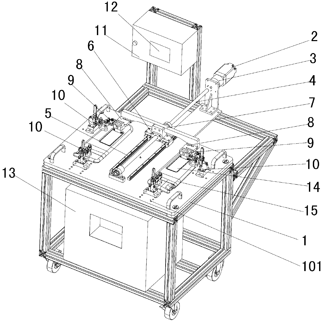 Sunshade plate mirror cover sliding fatigue test machine