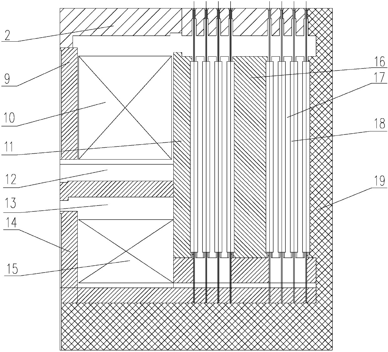 External thermal coal base vertical furnace for producing direct reduction iron