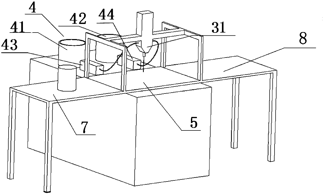 Glue filling device of permanent-magnet synchronous-motor rotor assembly and flue filling method of glue filling device