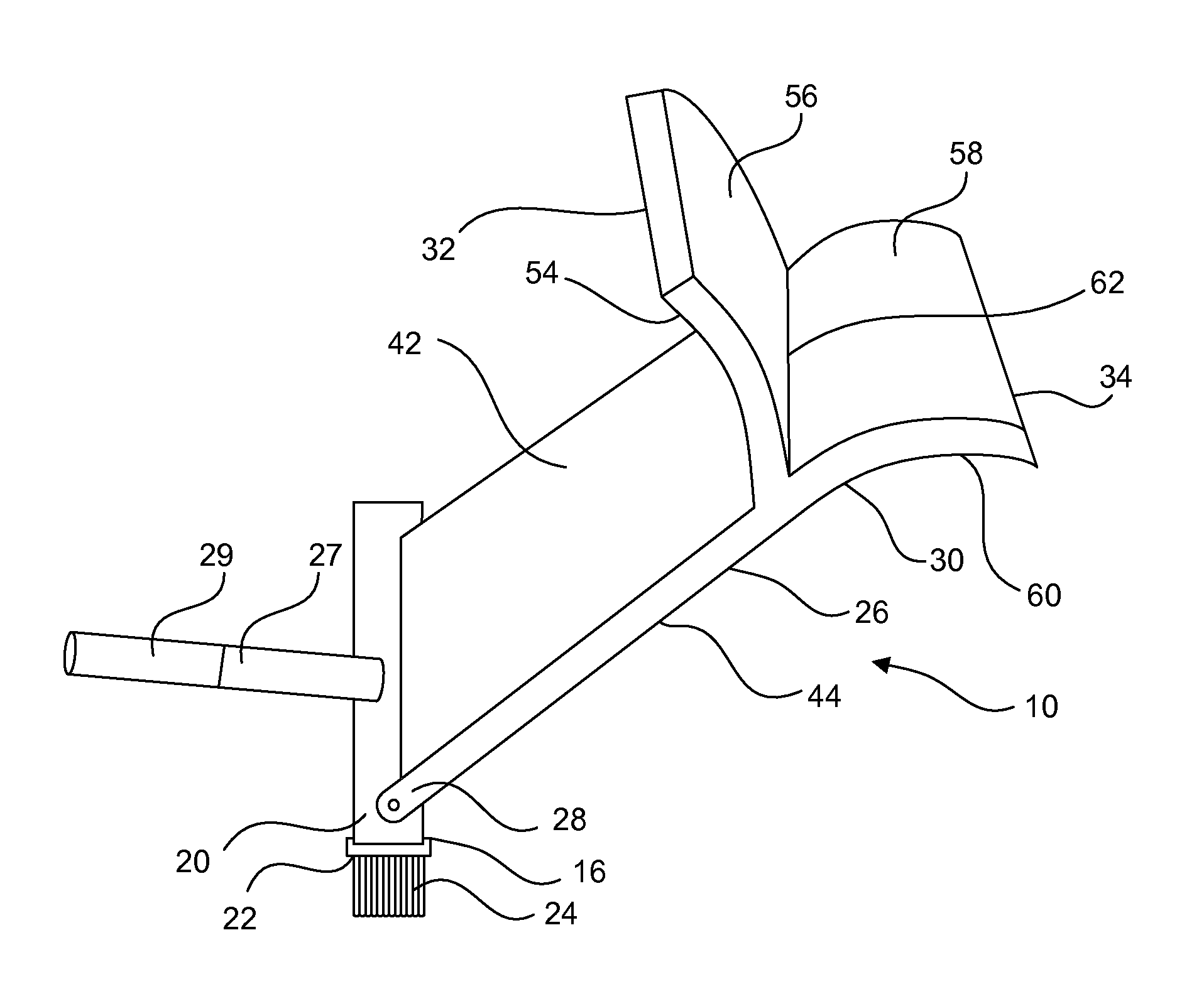 Scraper device for cleaning a submerged surface