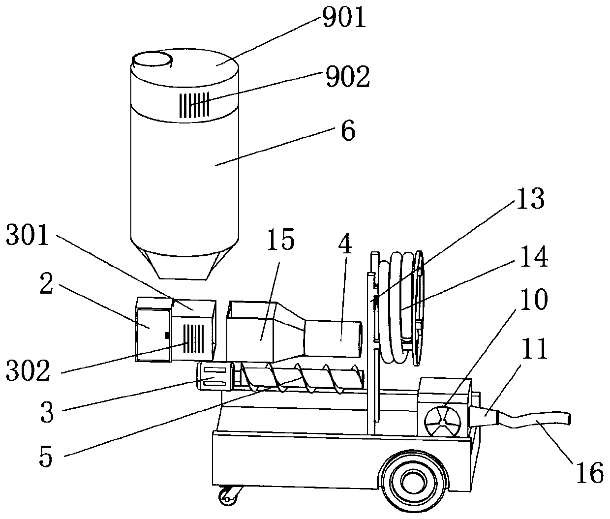 Efficient concrete pouring machine