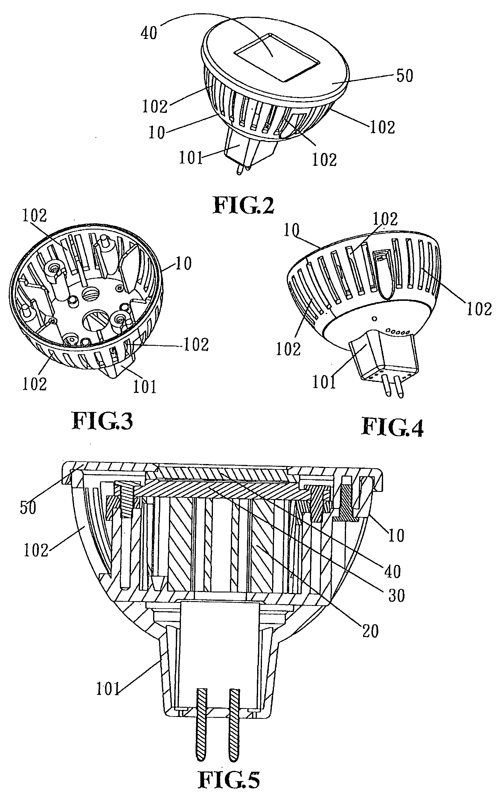 Heat-dissipation gain structure of matrix LED light