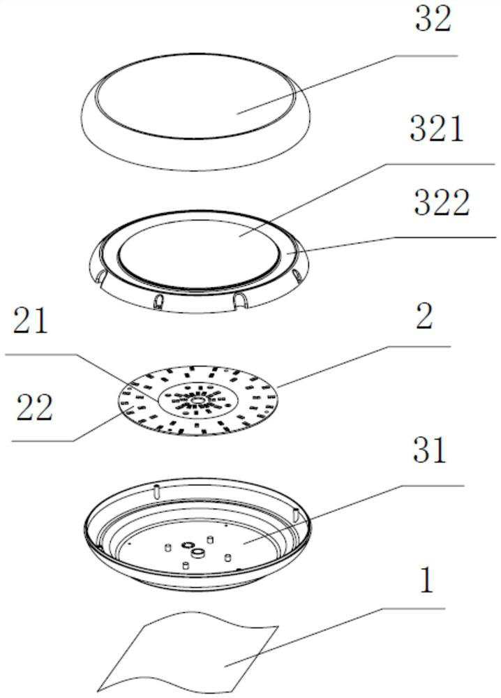 Phototherapy eye-protection ceiling lamp and lamp set