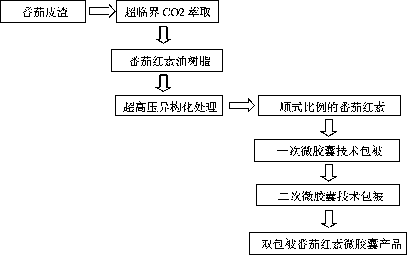 Lycopene microcapsule prepared by adopting a double-coating method and preparation method thereof