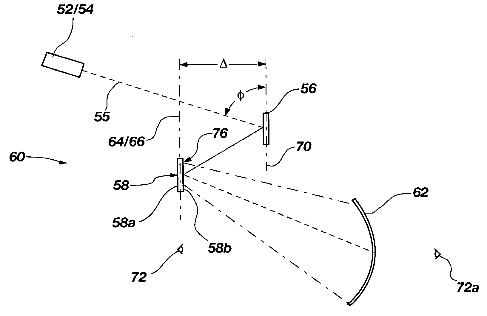 Reflection barrier for panoramic display