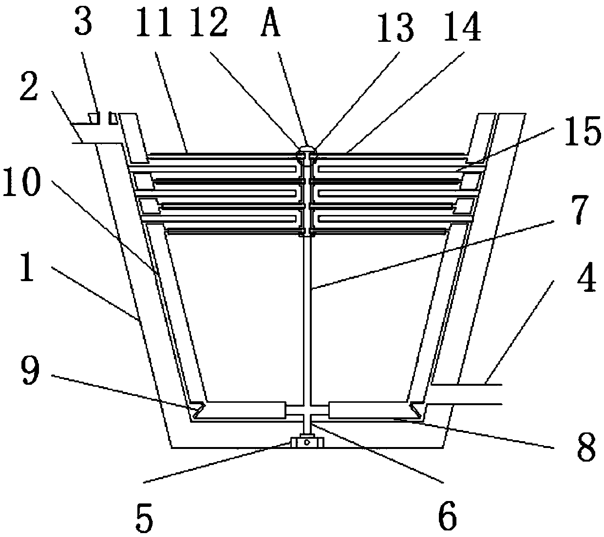 Sewage precipitation pool cleaning device