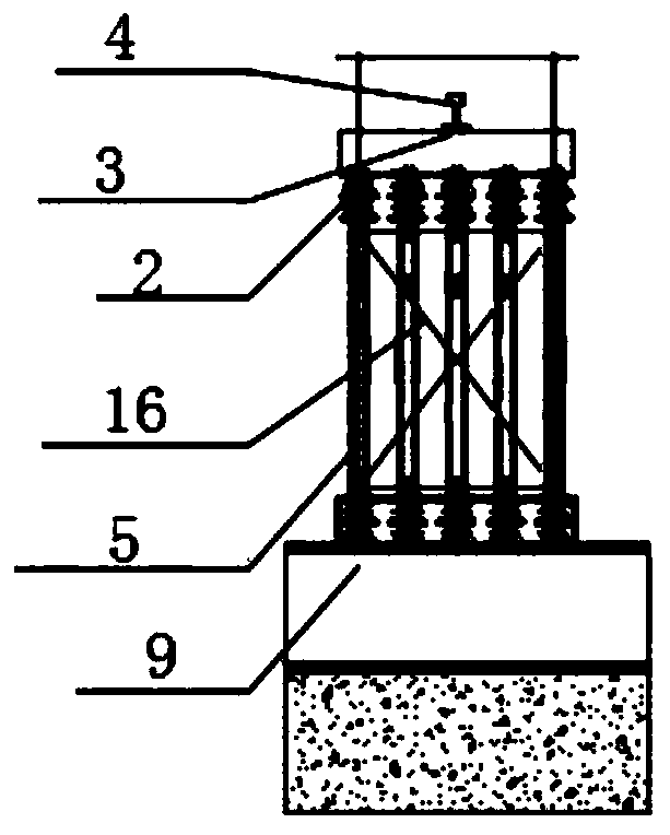 Gantry crane combined beam device and installation method