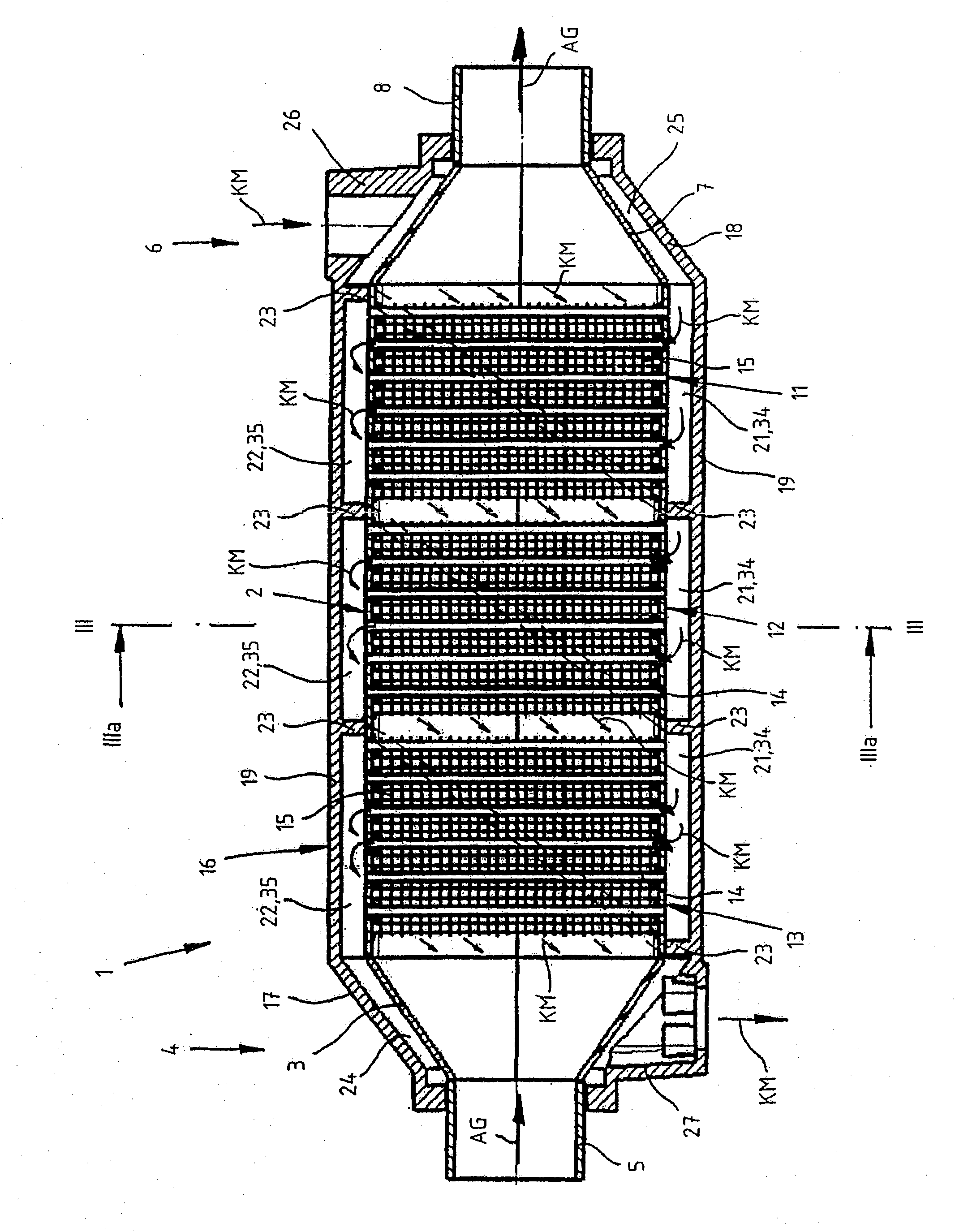 Exhaust gas recirculation cooling element for an internal combustion engine