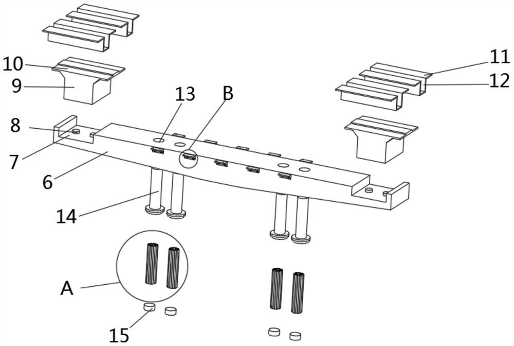 Structure for widening bridge by additionally arranging steel bent caps on pier tops