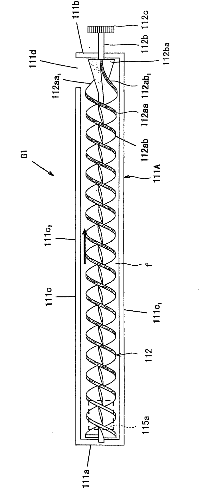 Developer conveying device and development device, toner cartridge, and cleaning unit that are provided with developer conveying device