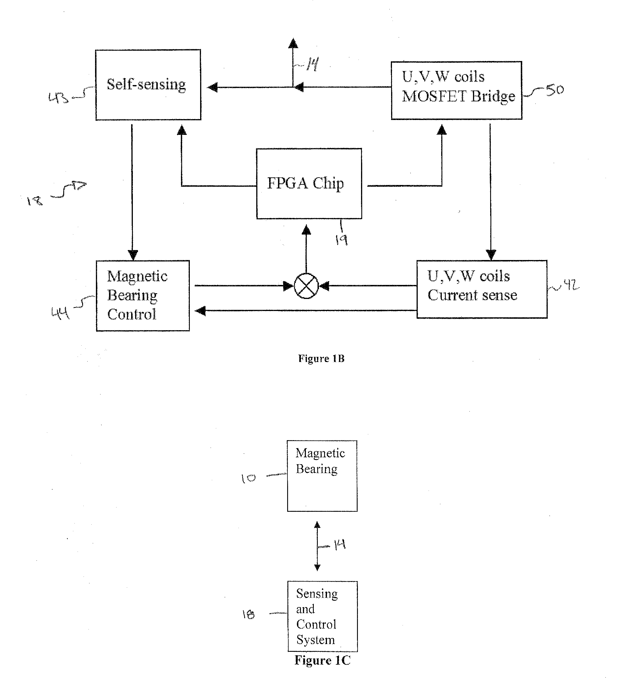 Self Sensing Integrated System and Method for Determining the Position of a Shaft in a Magnetic Bearing