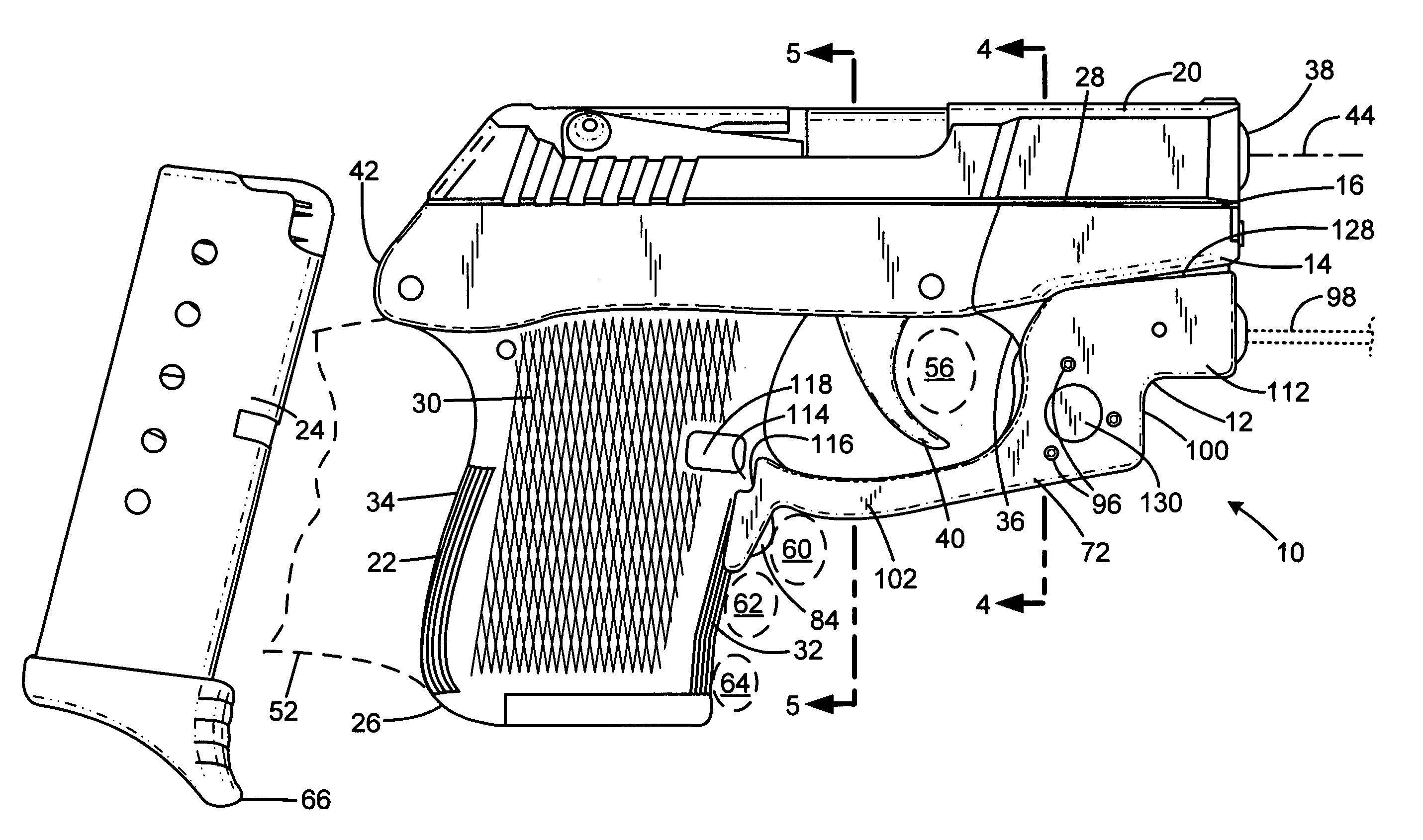 Laser gunsight system for a firearm trigger guard