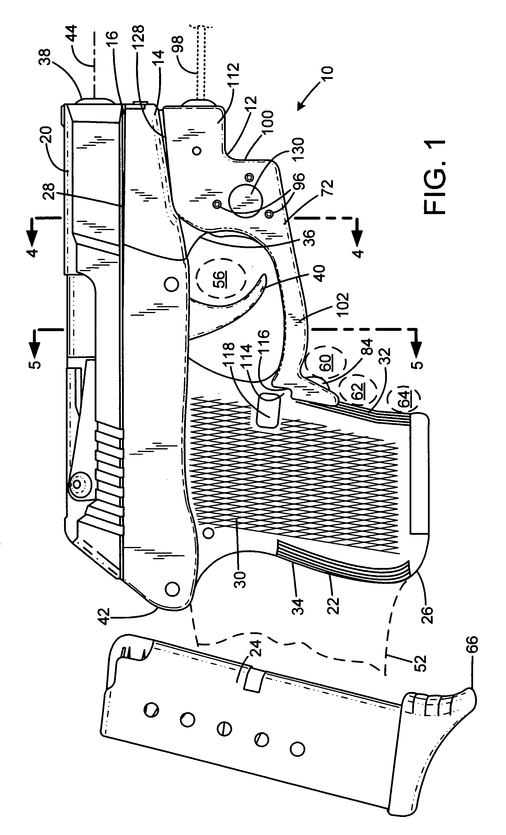 Laser gunsight system for a firearm trigger guard