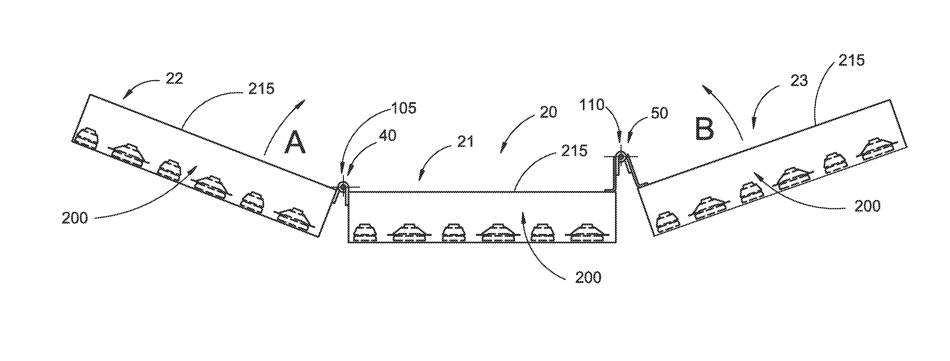 Foldable triple front disk mower for self-propelled windrowers