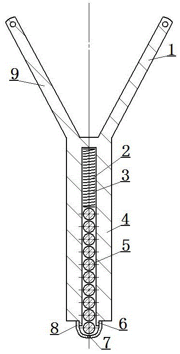 Slingshot with convenience in carrying and accessing marbles