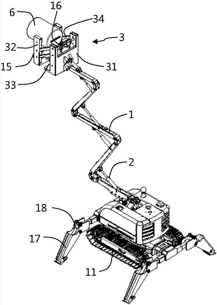 Novel cloud ladder fire-fighting robot