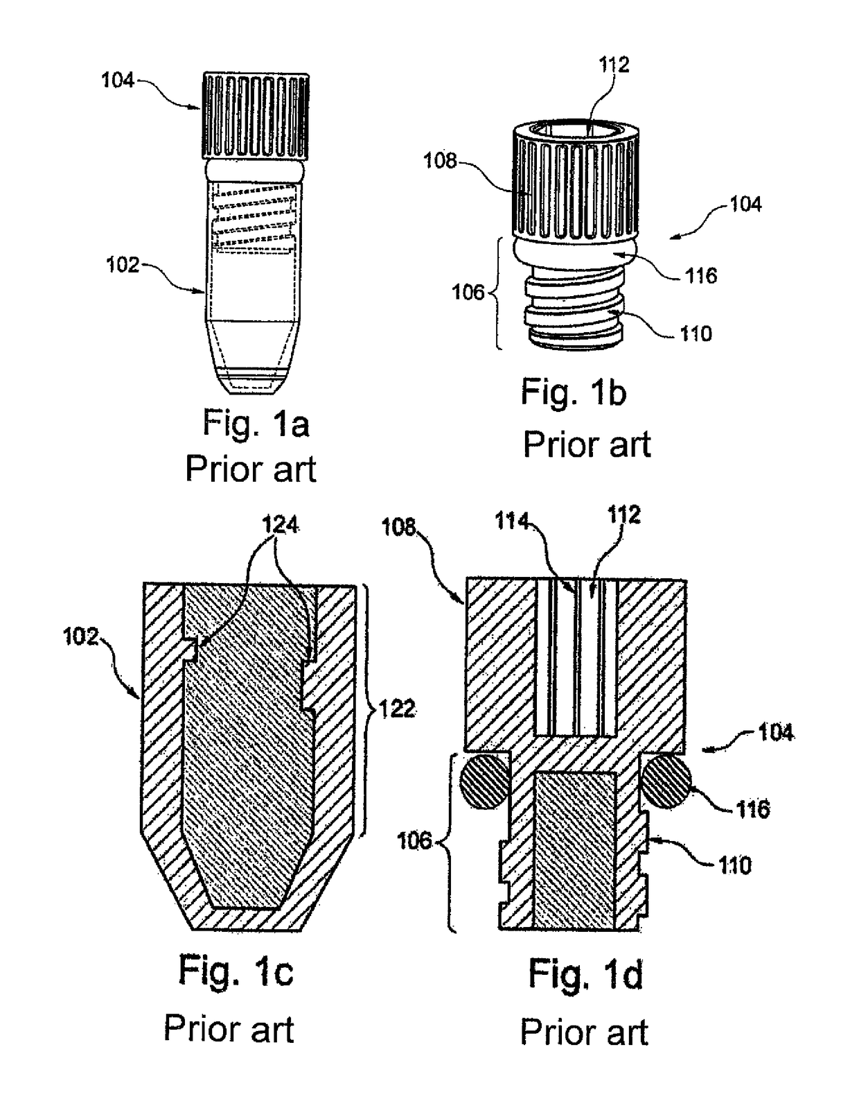 Threaded tube and threaded lid for biomaterial