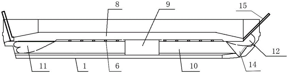 Shallow-draft high-speed catamaran supported by partial air cushion