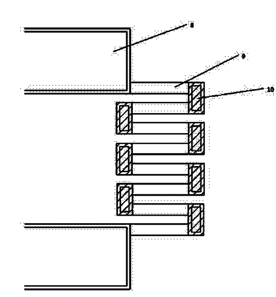 High-pressure sensor chip with SOI (silicon on insulator) rectangular film structure