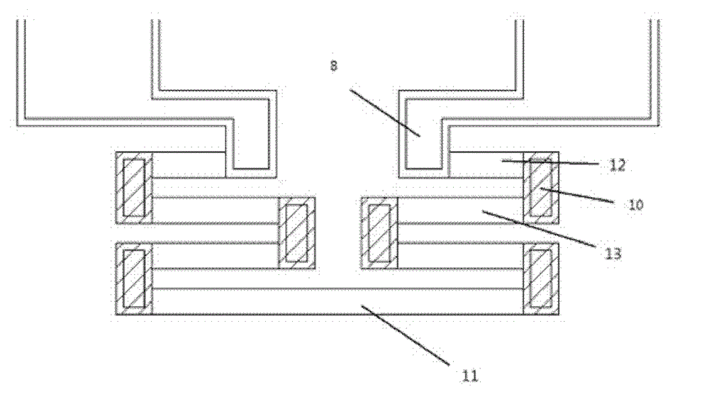 High-pressure sensor chip with SOI (silicon on insulator) rectangular film structure