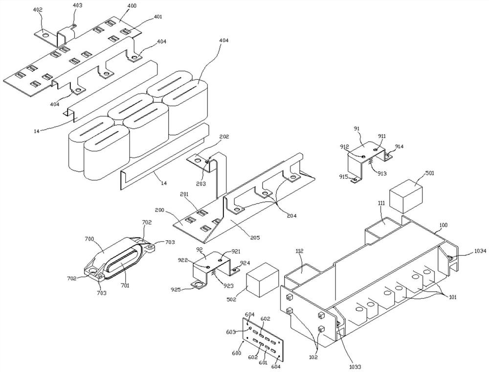 Modular bus capacitor integrated with filter and discharge resistor