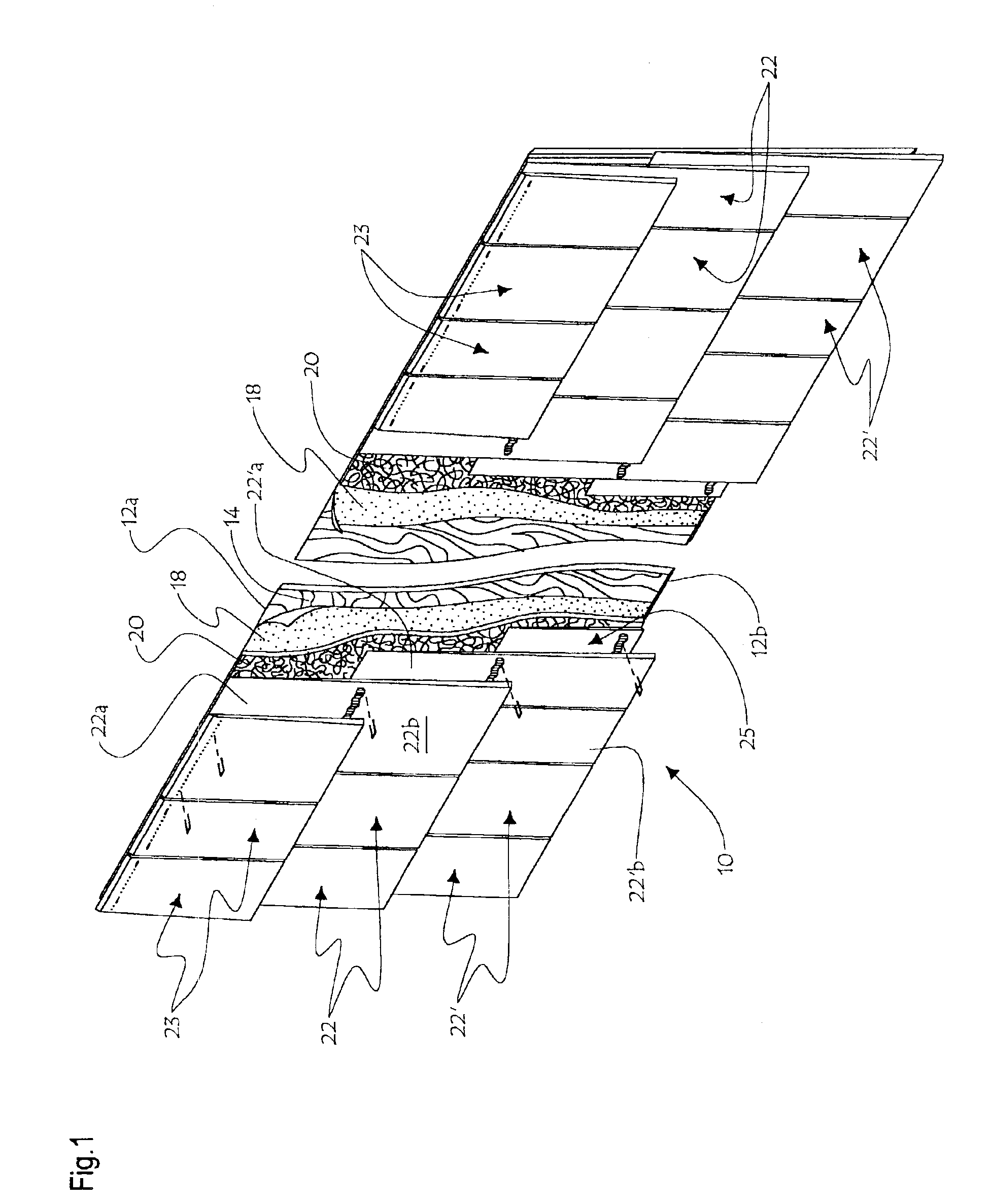 Panel mounted shingles assembly with ventilating screen