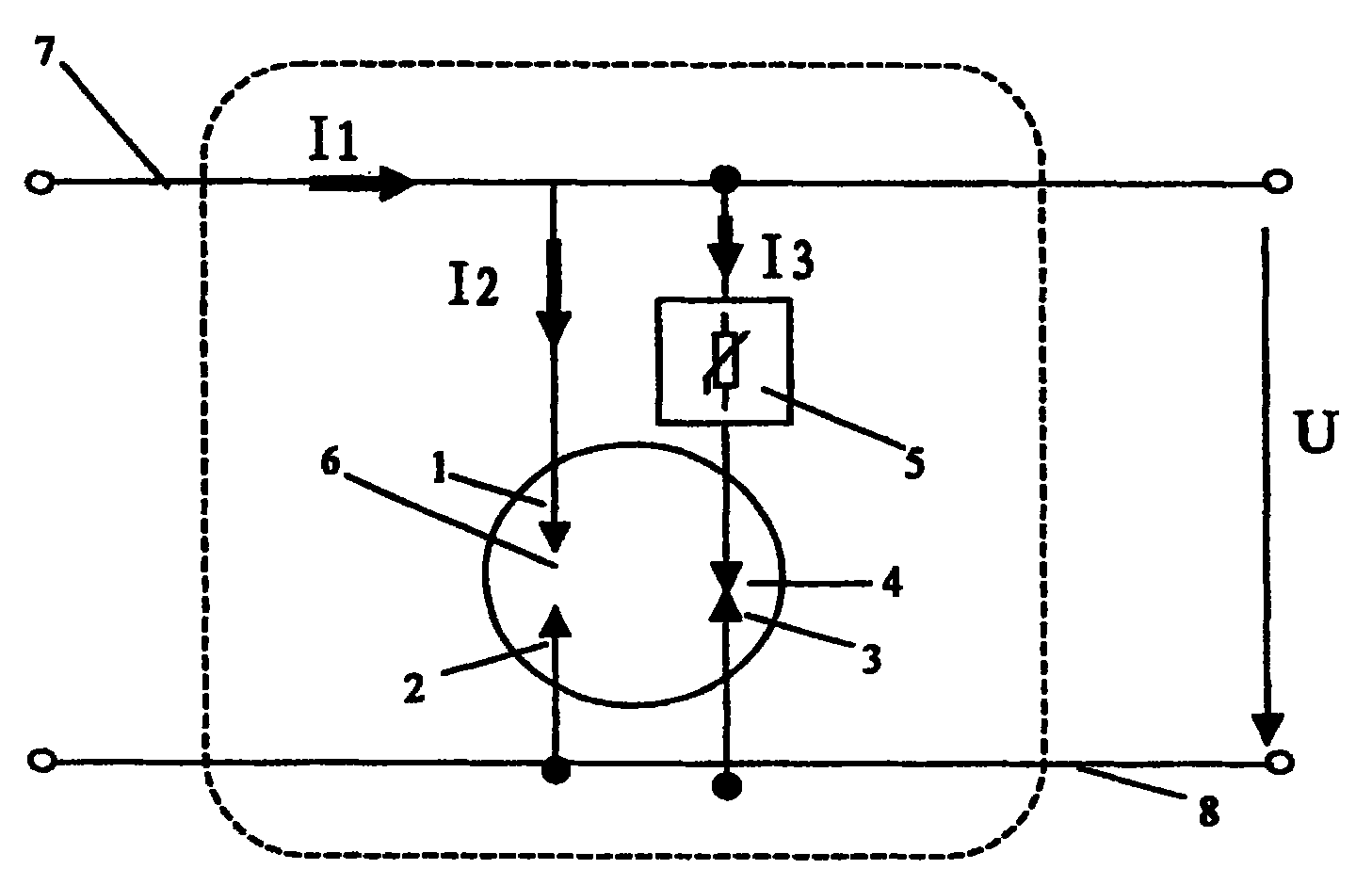 Surge protective method by self-control surge current triggered gap discharge