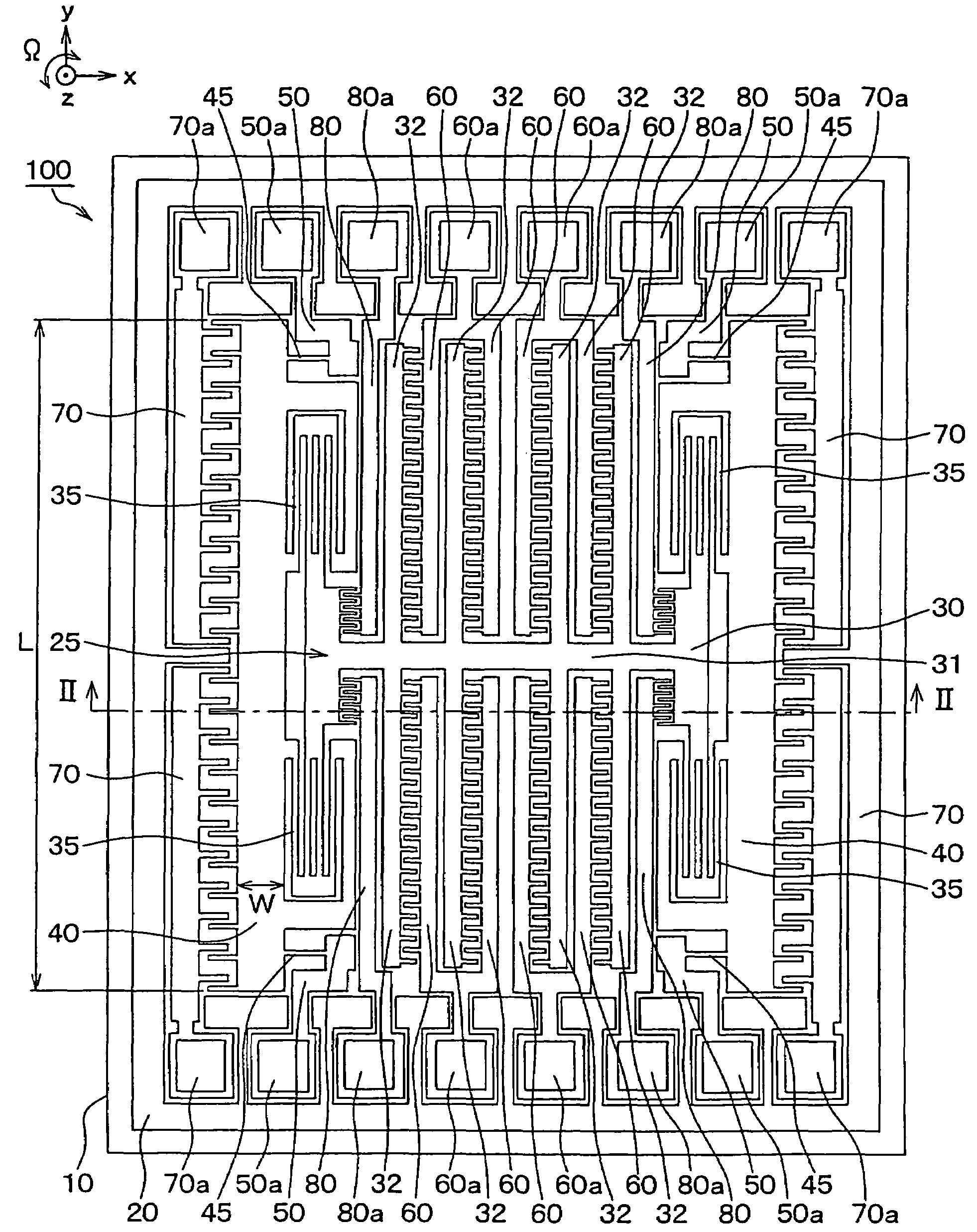 Angular rate sensor and mounting structure of angular rate sensor