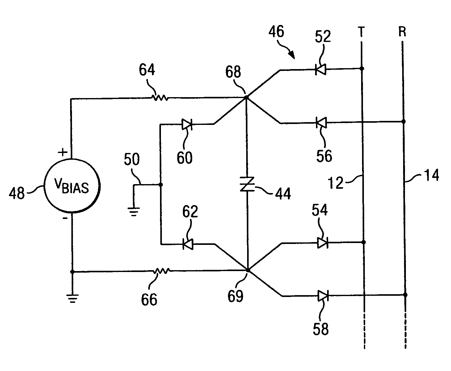 Linear low capacitance overvoltage protection circuit