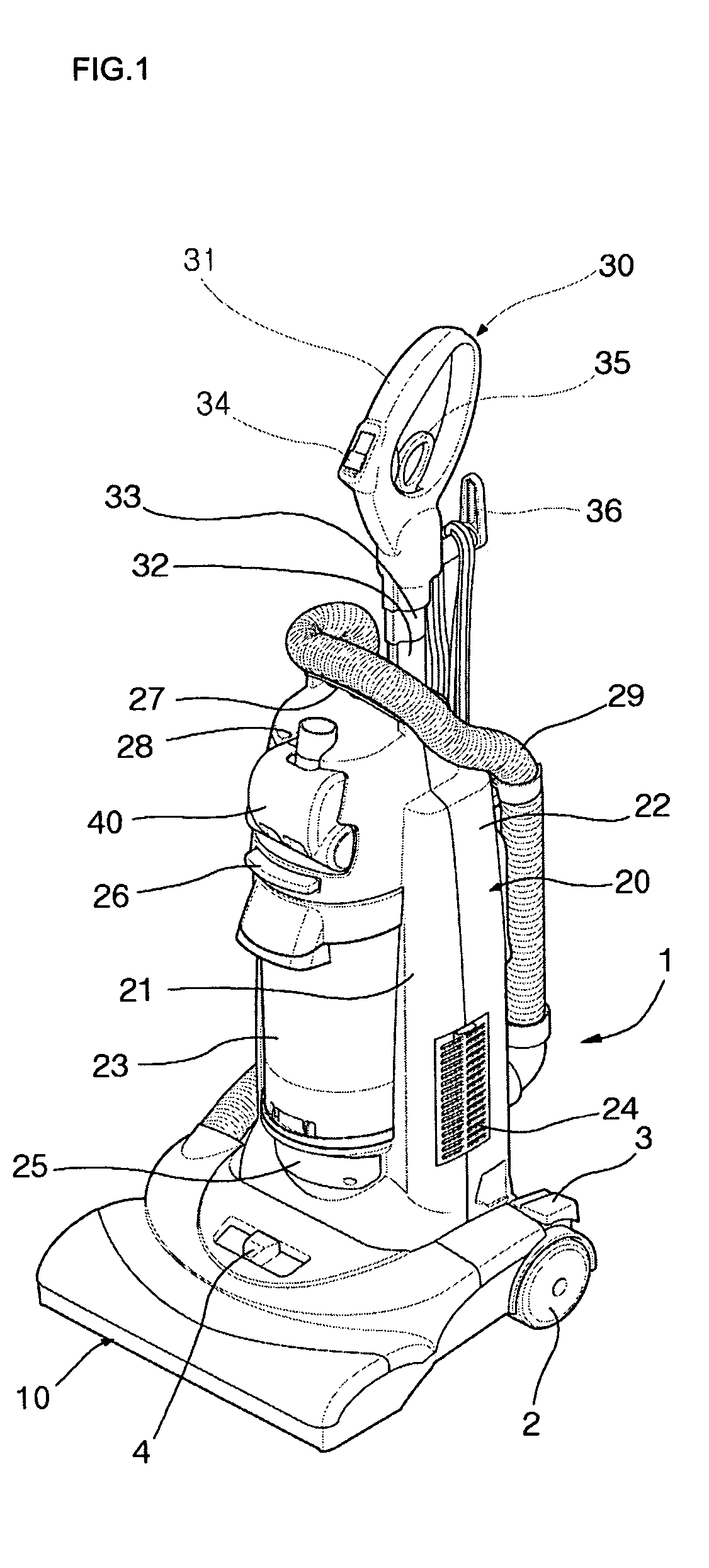 Upright vacuum cleaner