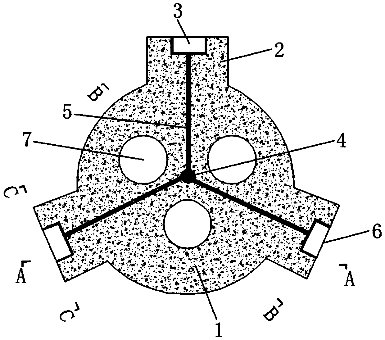 Hollow anti-slip anti-liquefaction pile