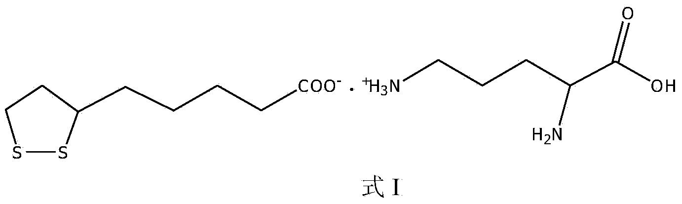 L-ornithine lipoic acid compound salt, and preparation method and application thereof