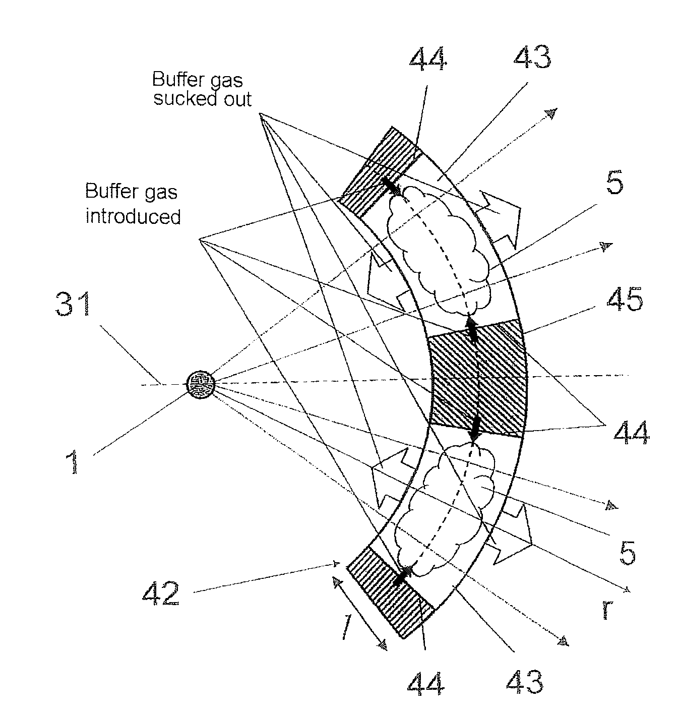 Method and arrangement for the suppression of debris in the generation of short-wavelength radiation based on a plasma