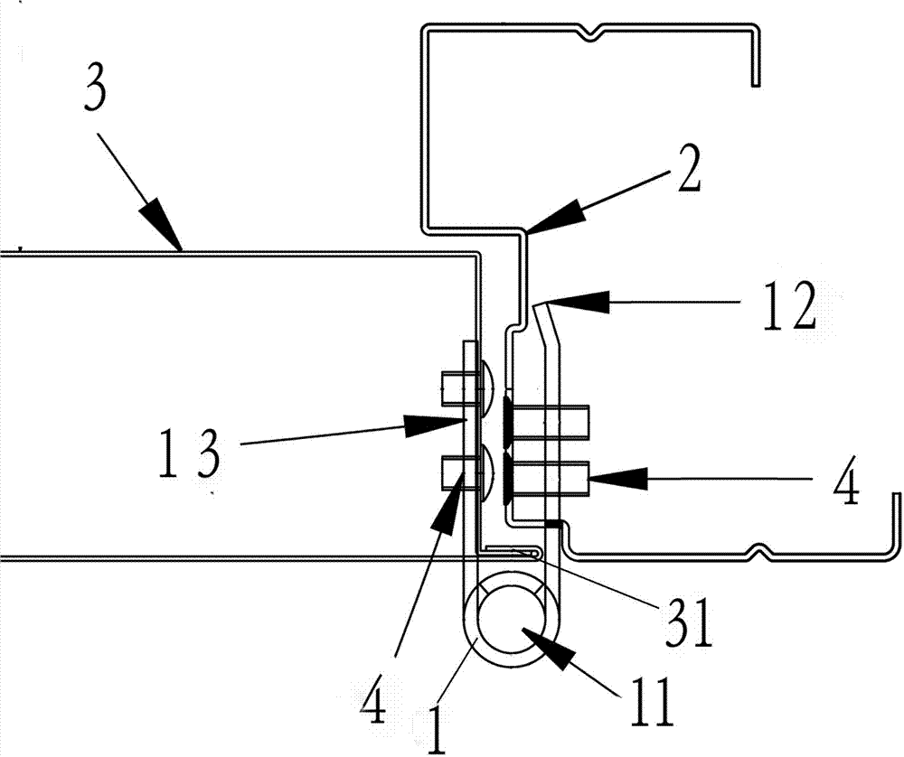 Hinge structure of steel security door